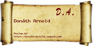Donáth Arnold névjegykártya