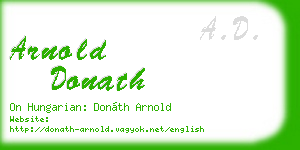 arnold donath business card