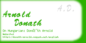 arnold donath business card
